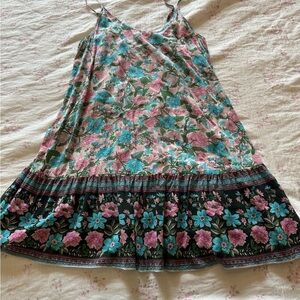 Boho Floral Spaghetti Strap Dress